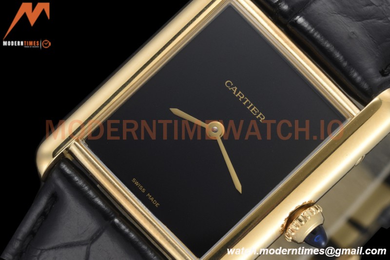 Cartier - Tank Must De Cartier Medium YG/LE Black DRF Swiss Qtz