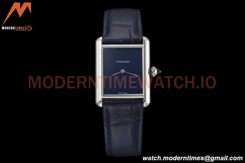 Cartier - Tank Must De Cartier Medium SS/LE Blue DRF Swiss Qtz