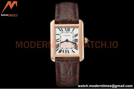 Cartier - Tank Solo Midsize 24.4mm RG/LE White DRF Swiss Qtz