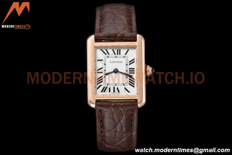 Cartier - Tank Solo Midsize 24.4mm RG/LE White DRF Swiss Qtz