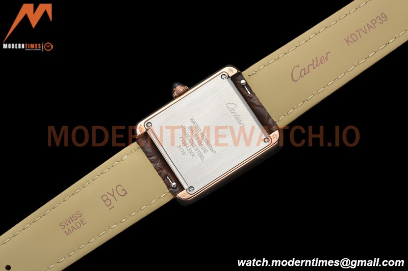 Cartier - Tank Solo Midsize 24.4mm RG/LE White DRF Swiss Qtz