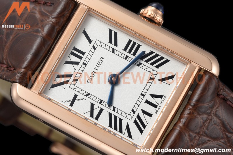Cartier - Tank Solo Midsize 24.4mm RG/LE White DRF Swiss Qtz