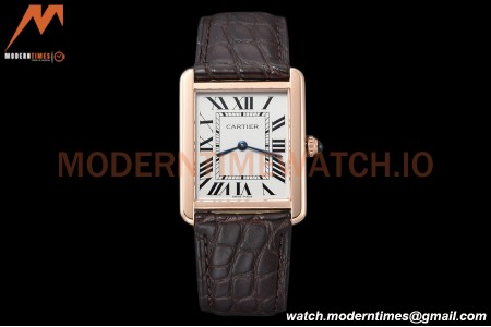 Cartier - Tank Solo Midsize 27.4mm RG/LE White DRF Swiss Qtz