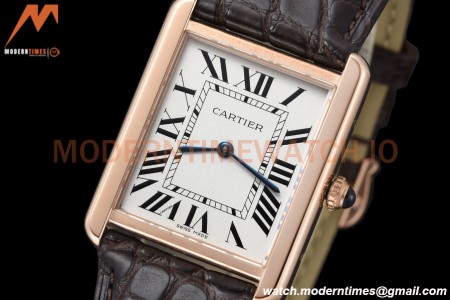 Cartier - Tank Solo Midsize 27.4mm RG/LE White DRF Swiss Qtz