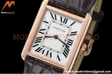 Cartier - Tank Solo Midsize 27.4mm RG/LE White DRF Swiss Qtz