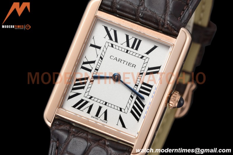 Cartier - Tank Solo Midsize 27.4mm RG/LE White DRF Swiss Qtz