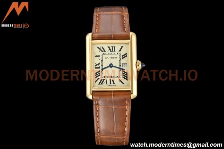 Cartier - Tank Louis Cartier 25.5mm YG/LE White DRF Swiss Qtz