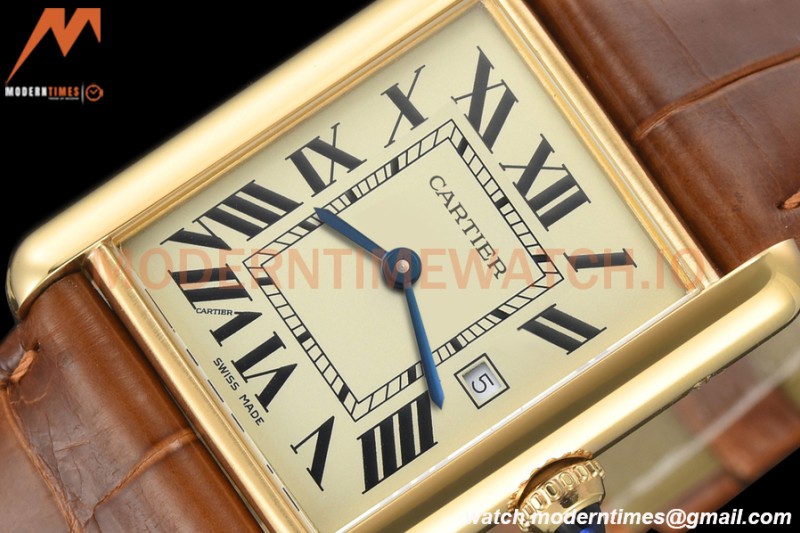 Cartier - Tank Louis Cartier 25.5mm YG/LE White DRF Swiss Qtz