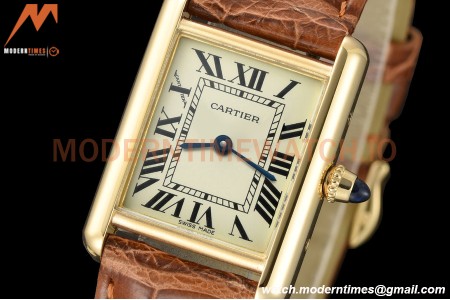 Cartier - Tank Louis Cartier Ladies 22mm YG/LE White DRF Swiss Qtz