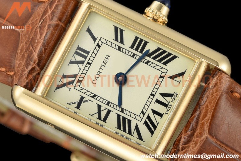 Cartier - Tank Louis Cartier Ladies 22mm YG/LE White DRF Swiss Qtz