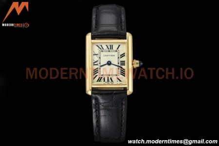 Cartier - Tank Louis Cartier Ladies 22mm Black YG/LE White DRF Swiss Qtz