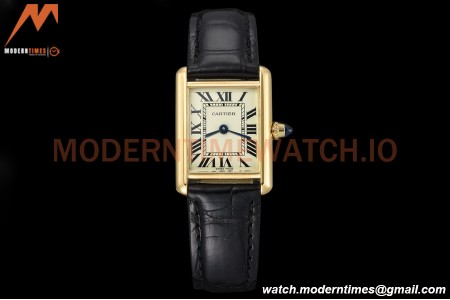 Cartier - Tank Louis Cartier Ladies 22mm Black YG/LE White DRF Swiss Qtz