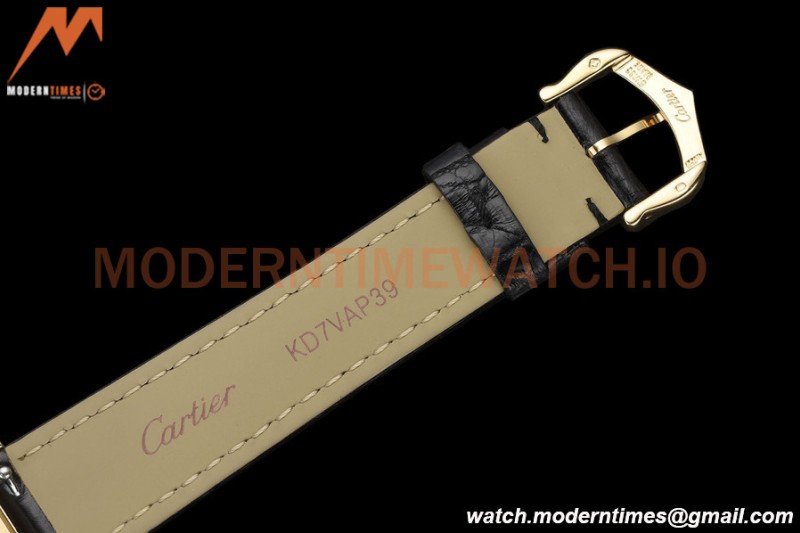 Cartier - Tank Louis Cartier Ladies 22mm Black YG/LE White DRF Swiss Qtz