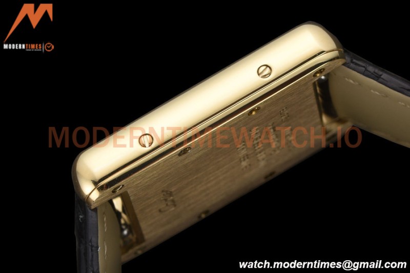 Cartier - Tank Louis Cartier Ladies 22mm Black YG/LE White DRF Swiss Qtz