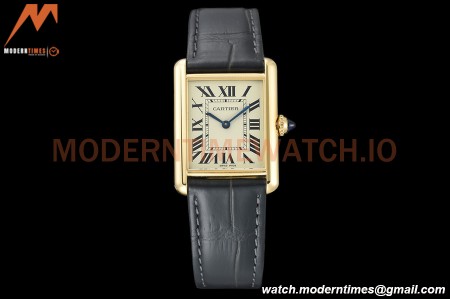 Cartier - Tank Louis Cartier 25.5mm Black YG/LE White DRF Swiss Qtz