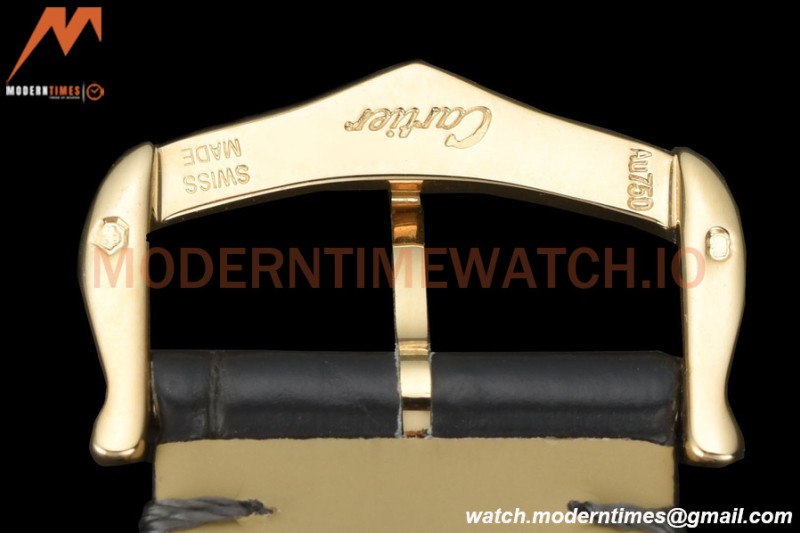 Cartier - Tank Louis Cartier 25.5mm Black YG/LE White DRF Swiss Qtz