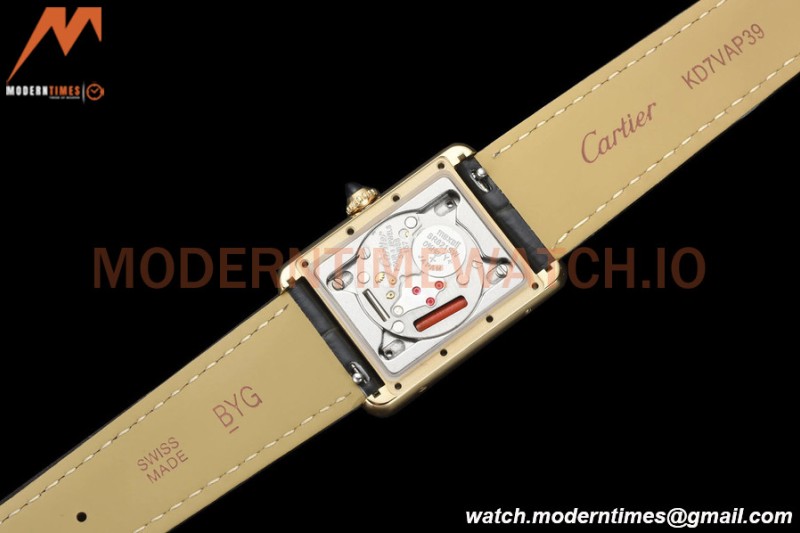Cartier - Tank Louis Cartier 25.5mm Black YG/LE White DRF Swiss Qtz
