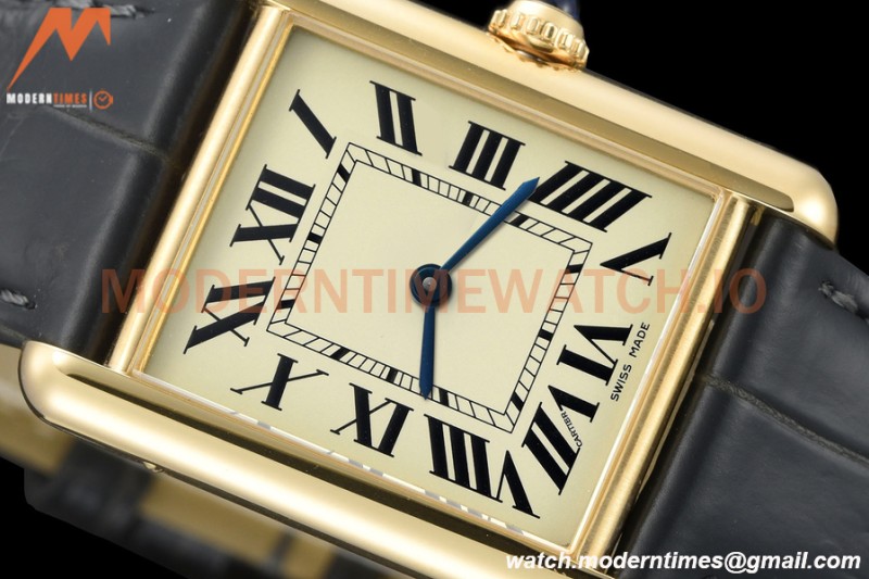 Cartier - Tank Louis Cartier 25.5mm Black YG/LE White DRF Swiss Qtz