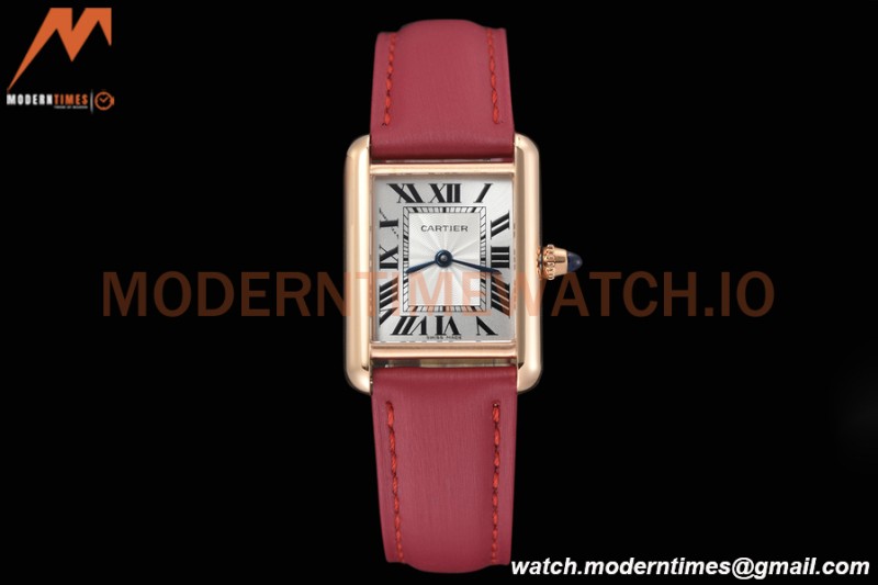 Cartier - Tank Louis Ladies 22mm RG/LE Silver AF Swiss Qtz