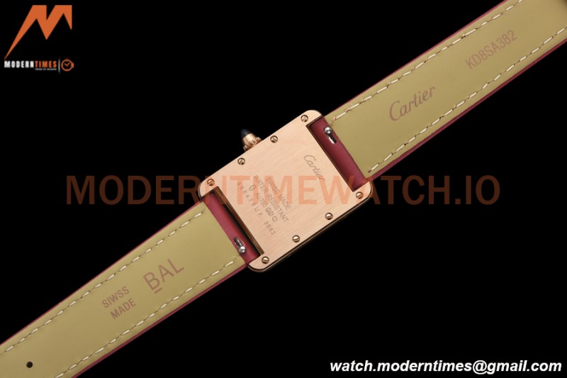 Cartier - Tank Louis Ladies 22mm RG/LE Silver AF Swiss Qtz