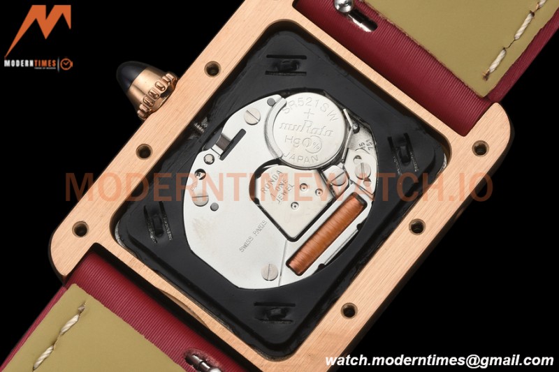 Cartier - Tank Louis Ladies 22mm RG/LE Silver AF Swiss Qtz