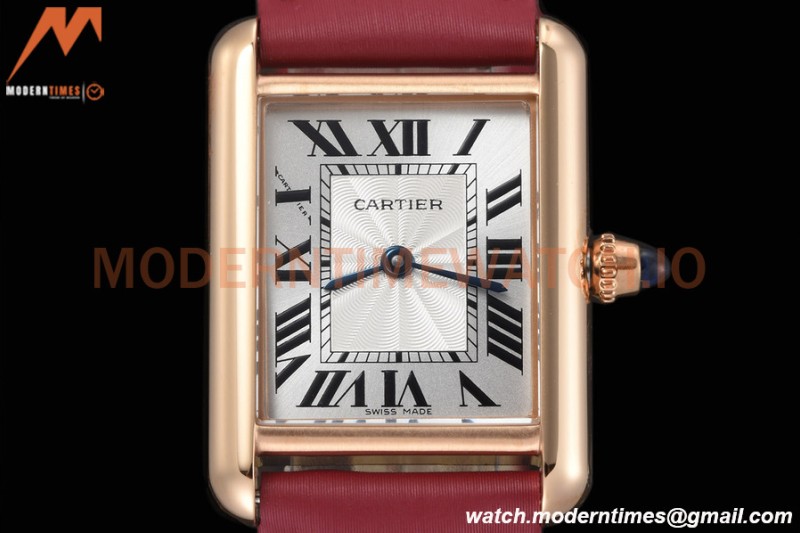 Cartier - Tank Louis Ladies 22mm RG/LE Silver AF Swiss Qtz