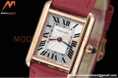 Cartier - Tank Louis Ladies 22mm RG/LE Silver AF Swiss Qtz