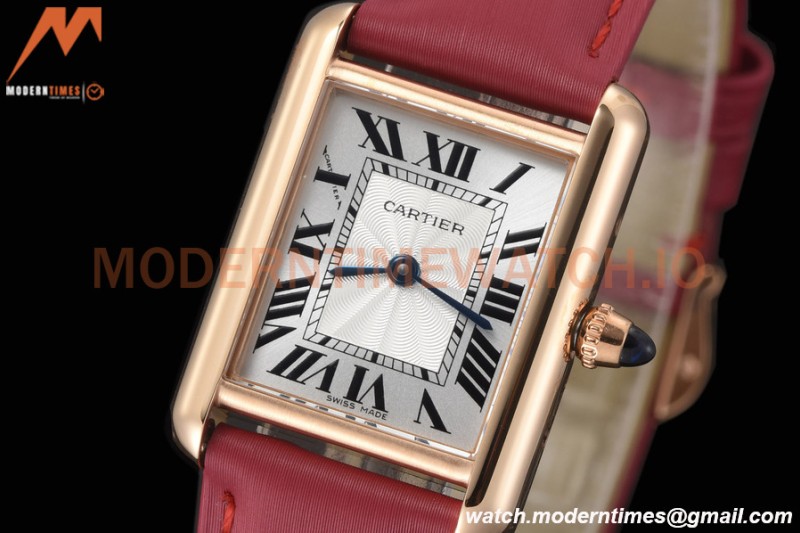 Cartier - Tank Louis Ladies 22mm RG/LE Silver AF Swiss Qtz