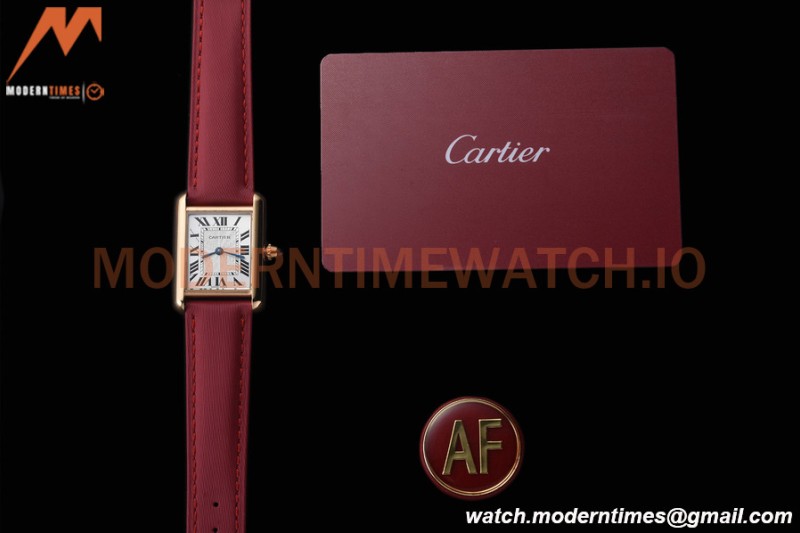 Cartier - Tank Louis Ladies 22mm RG/LE Silver AF Swiss Qtz