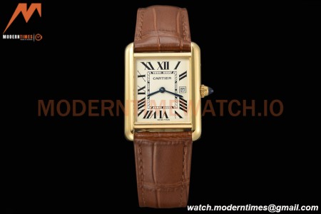 Cartier - Tank Louis Large 25.5mm YG/LE Silver AF Swiss Qtz