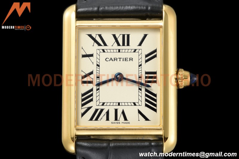 Cartier - Tank Louis Cartier 25.5mm Black YG/LE White AF Swiss Qtz