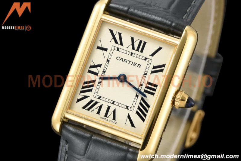 Cartier - Tank Louis Cartier 25.5mm Black YG/LE White AF Swiss Qtz