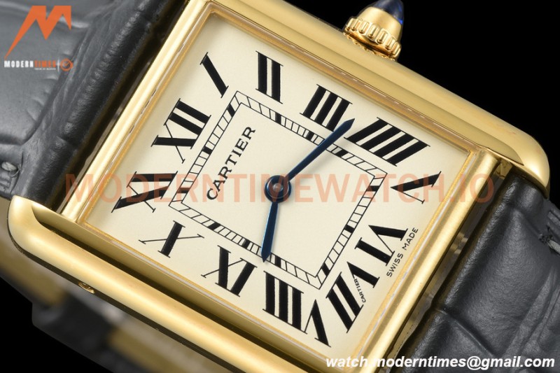 Cartier - Tank Louis Cartier 25.5mm Black YG/LE White AF Swiss Qtz