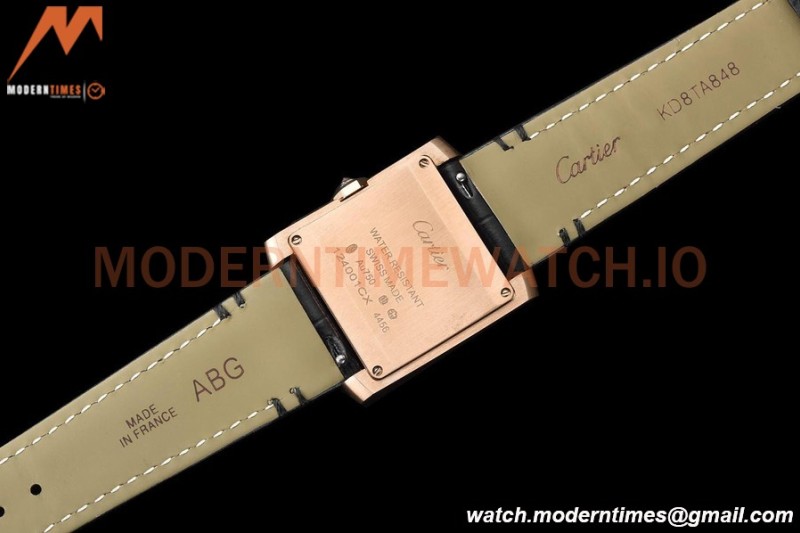 Cartier - Tank Francaise 27mm Medium Size RG/LE Blk/Silv Dia/Rmn 8848F Swiss Qtz