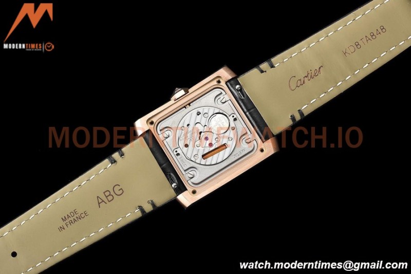 Cartier - Tank Francaise 27mm Medium Size RG/LE Blk/Silv Dia/Rmn 8848F Swiss Qtz