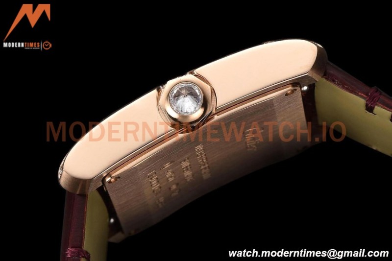 Cartier - Tank Francaise 27mm Medium Size RG/LE Brn/Silv Dia/Rmn 8848F Swiss Qtz