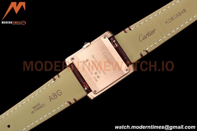 Cartier - Tank Francaise 27mm Medium Size RG/LE Brn/Silv Dia/Rmn 8848F Swiss Qtz