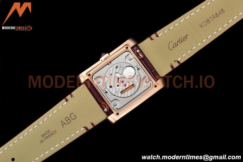 Cartier - Tank Francaise 27mm Medium Size RG/LE Brn/Silv Dia/Rmn 8848F Swiss Qtz