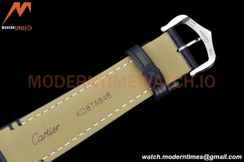 Cartier - Tank Francaise 27mm Medium Size SS/LE Blu/Silv Dia/Rmn 8848F Swiss Qtz