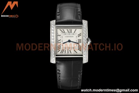 Cartier - Tank Francaise 27mm Medium Size SS/LE Blk/Silv Dia/Rmn 8848F Swiss Qtz