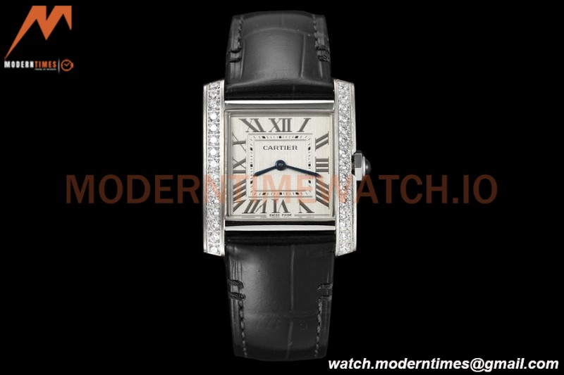 Cartier - Tank Francaise 27mm Medium Size SS/LE Blk/Silv Dia/Rmn 8848F Swiss Qtz