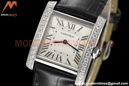 Cartier - Tank Francaise 27mm Medium Size SS/LE Blk/Silv Dia/Rmn 8848F Swiss Qtz