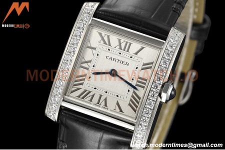 Cartier - Tank Francaise 27mm Medium Size SS/LE Blk/Silv Dia/Rmn 8848F Swiss Qtz