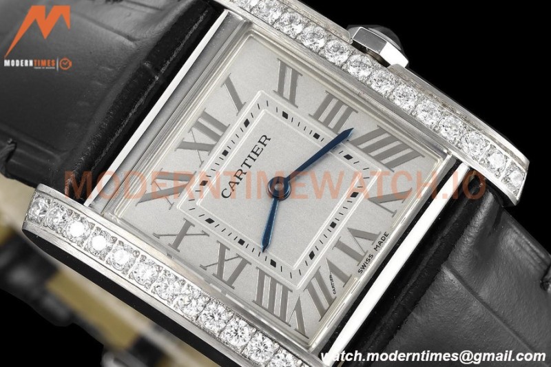 Cartier - Tank Francaise 27mm Medium Size SS/LE Blk/Silv Dia/Rmn 8848F Swiss Qtz