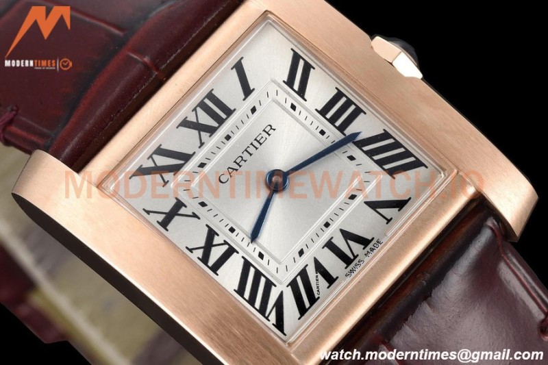 Cartier - Tank Francaise 27mm Medium Size RG/LE Brn/Silv/Rmn 8848F Swiss Qtz