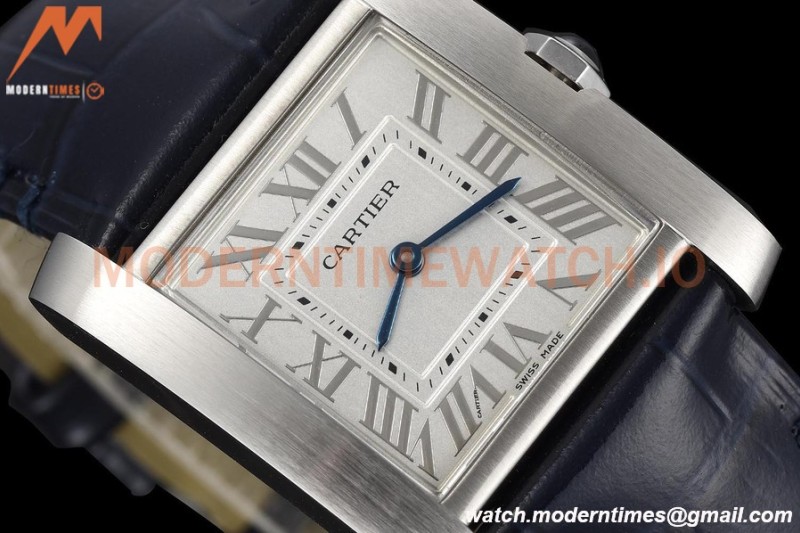 Cartier - Tank Francaise 27mm Medium Size SS/LE Blue/Silv/Rmn 8848F Swiss Qtz