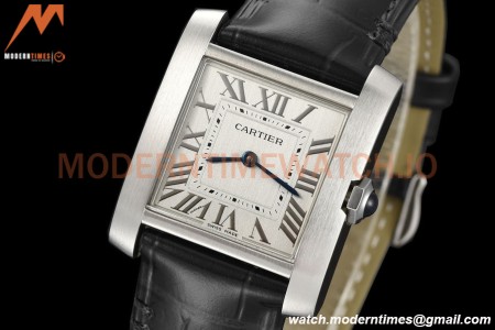 Cartier - Tank Francaise 27mm Medium Size SS/LE Blk/Silv/Rmn 8848F Swiss Qtz
