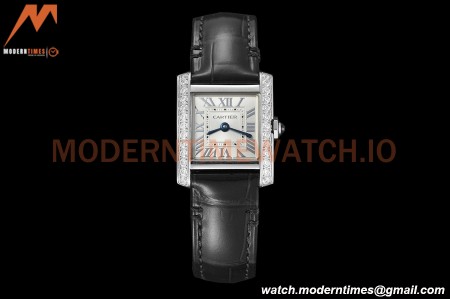 Cartier - Tank Francaise 21mm Small Size SS/LE Blk/Dia/Silv 8848F Swiss Qtz