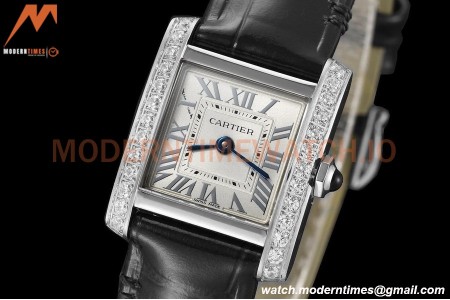 Cartier - Tank Francaise 21mm Small Size SS/LE Blk/Dia/Silv 8848F Swiss Qtz
