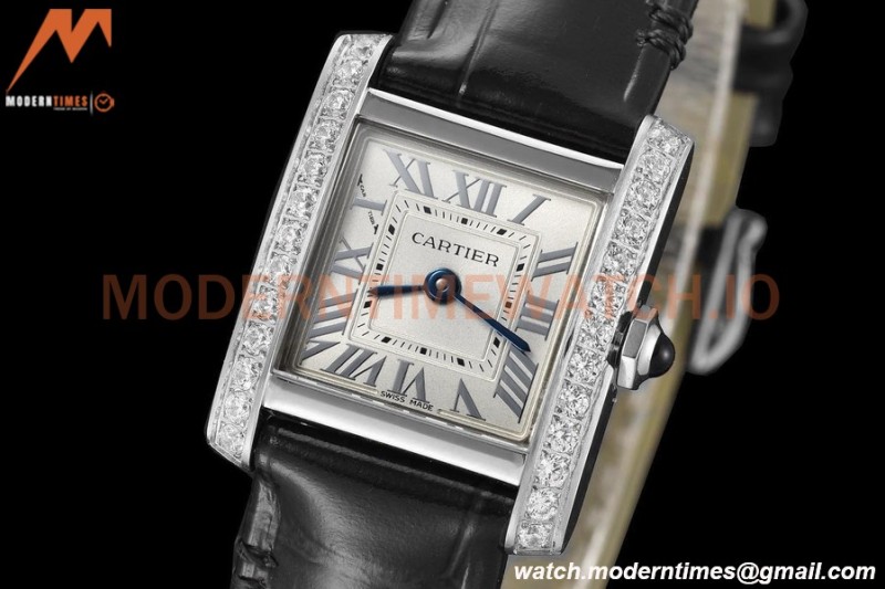 Cartier - Tank Francaise 21mm Small Size SS/LE Blk/Dia/Silv 8848F Swiss Qtz